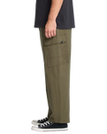 The Volcom Mens Billow Tapered Cargo Trousers in Sage Leaf