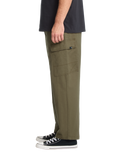 The Volcom Mens Billow Tapered Cargo Trousers in Sage Leaf