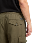 The Volcom Mens Billow Tapered Cargo Trousers in Sage Leaf