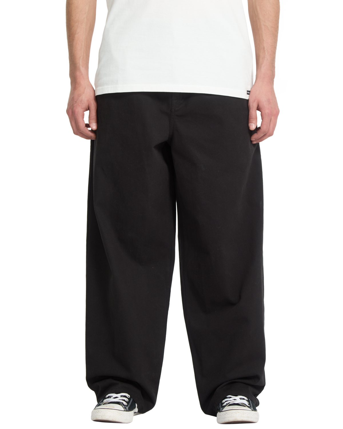 The Volcom Mens Chillow Pleat Trousers in Antique Black