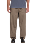 The Volcom Mens Freazy Loose Twill Trousers in Earth