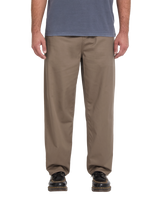 The Volcom Mens Freazy Loose Twill Trousers in Earth