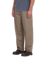 The Volcom Mens Freazy Loose Twill Trousers in Earth
