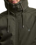 The Volcom Mens Hernan 10K Tech Jacket in Rinsed Black