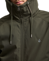The Volcom Mens Hernan 10K Tech Jacket in Rinsed Black
