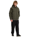 The Volcom Mens Hernan 10K Tech Jacket in Rinsed Black