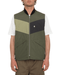 The Volcom Mens Prysmer Gilet in Squadron Green