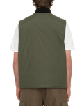The Volcom Mens Prysmer Gilet in Squadron Green
