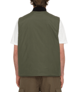 The Volcom Mens Prysmer Gilet in Squadron Green