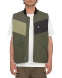 The Volcom Mens Prysmer Gilet in Squadron Green