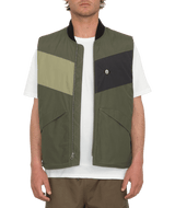 The Volcom Mens Prysmer Gilet in Squadron Green