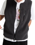 The Volcom Mens Arch Stone Gilet in Asphalt Black