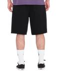 The Volcom Mens Billow Denim Shorts in Black