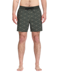 Lido Print Swimshorts in Squadron Green