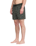 Lido Print Swimshorts in Squadron Green