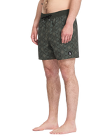 Lido Print Swimshorts in Squadron Green