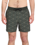 Lido Print Swimshorts in Squadron Green