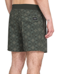 Lido Print Swimshorts in Squadron Green