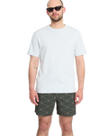 Lido Print Swimshorts in Squadron Green