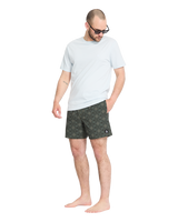 Lido Print Swimshorts in Squadron Green