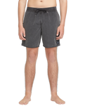The Volcom Mens Center Elastic Waist Swimshorts in Black