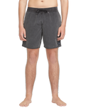 The Volcom Mens Center Elastic Waist Swimshorts in Black