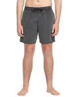 The Volcom Mens Center Elastic Waist Swimshorts in Black
