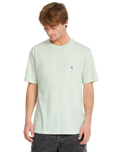 The Volcom Mens Stone Blanks T-Shirt in Carolina Blue