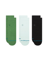 Icon Quarter Socks (3 Pack) in Green