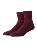 The Stance Mens Icon Quarter Socks in Wine