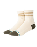 The Stance Mens Marled Stripe Quarter Socks in Ivory