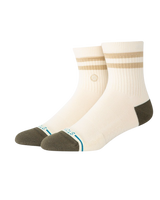 The Stance Mens Marled Stripe Quarter Socks in Ivory