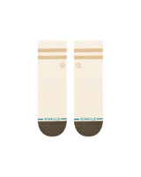 The Stance Mens Marled Stripe Quarter Socks in Ivory
