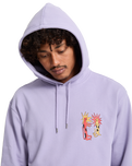 The Volcom Mens Longo Cats Hoodie in Purple Ash