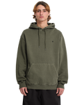 The Volcom Mens Single Stone Pullover Hoodie in Dark Olive