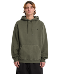 The Volcom Mens Single Stone Pullover Hoodie in Dark Olive