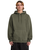 The Volcom Mens Single Stone Pullover Hoodie in Dark Olive