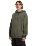 The Volcom Mens Single Stone Pullover Hoodie in Dark Olive