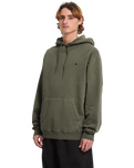 The Volcom Mens Single Stone Pullover Hoodie in Dark Olive