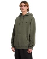 The Volcom Mens Single Stone Pullover Hoodie in Dark Olive