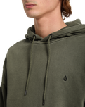 The Volcom Mens Single Stone Pullover Hoodie in Dark Olive