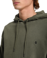 The Volcom Mens Single Stone Pullover Hoodie in Dark Olive