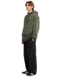 The Volcom Mens Single Stone Pullover Hoodie in Dark Olive