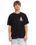 The Volcom Mens Bob Mollema 1 T-Shirt in Light Acid Black