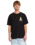 The Volcom Mens Bob Mollema 1 T-Shirt in Light Acid Black