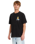 The Volcom Mens Bob Mollema 1 T-Shirt in Light Acid Black