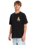The Volcom Mens Bob Mollema 1 T-Shirt in Light Acid Black