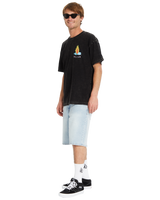The Volcom Mens Bob Mollema 1 T-Shirt in Light Acid Black