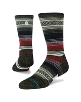 The Stance Mens Mid Wool Crew Socks in Black & Red