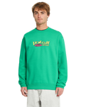 The Volcom Mens Watanite Crew Sweatshirt in Mint